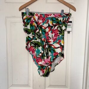 Jantzen Floral Strapless One Piece Swimsuit
